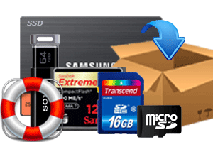 USBメモリー、SDカード、CFカード、SSDなどのフラッシュ系のデータ復旧の配送サービス