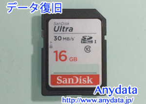 Sandisk SDカード 16GB データ復旧
