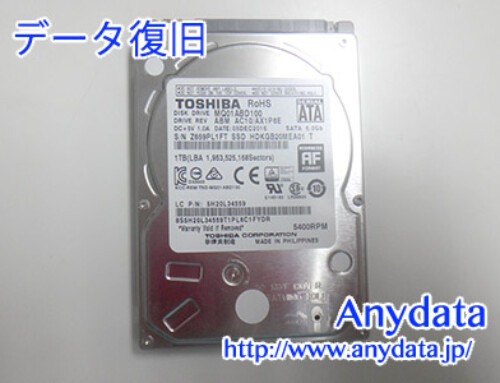 TOSHIBA HDD 1TB(Model NO:MQ01ABD100)