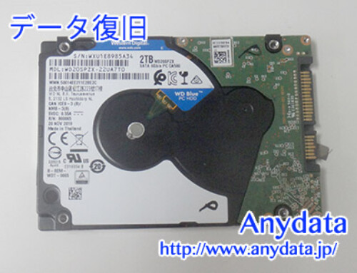 WESTERN DIGITAL HDD 2TB(Model NO:WD20SPZX)