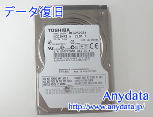 TOSHIBA HDD 320GB(Model NO:MK3259GSX)