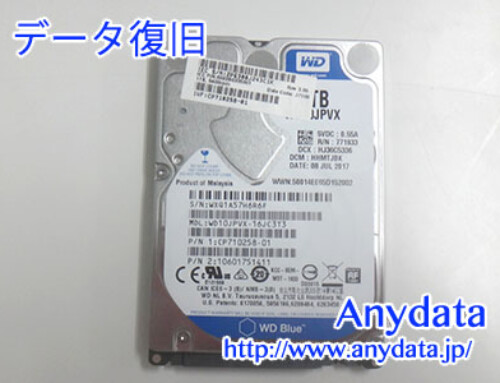 WESTERN DIGITAL HDD 1TB(Model NO:WD10JPVX)
