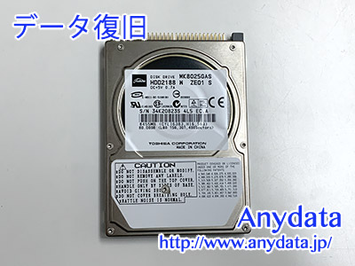 TOSHIBA HDD 80GB(Model NO:MK8025GAS)