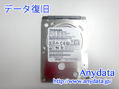 TOSHIBA HDD 500GB(Model NO:MQ01ABF050)